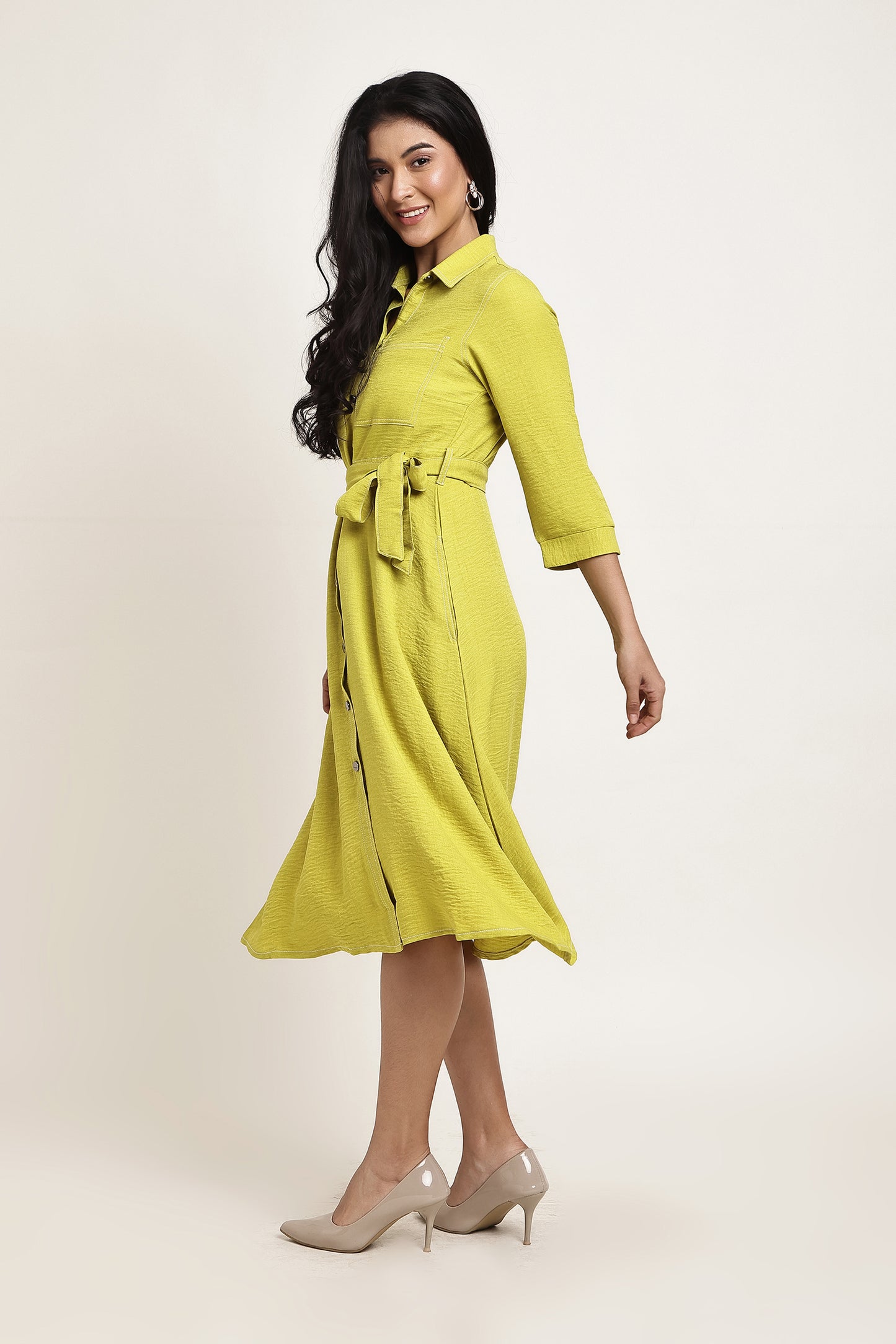Lime Shirt Dress