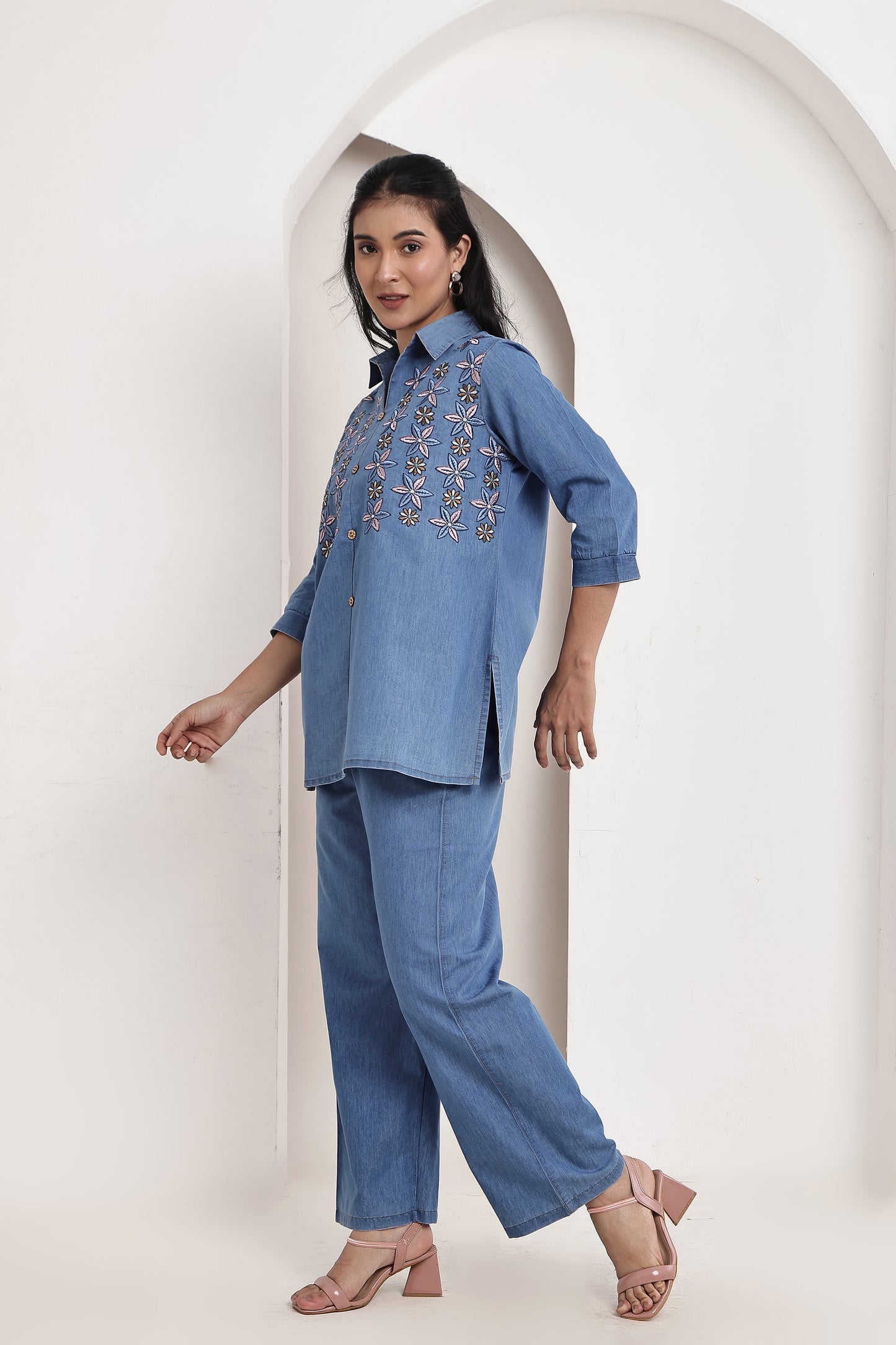 Light Denim Flora Co-ord Set
