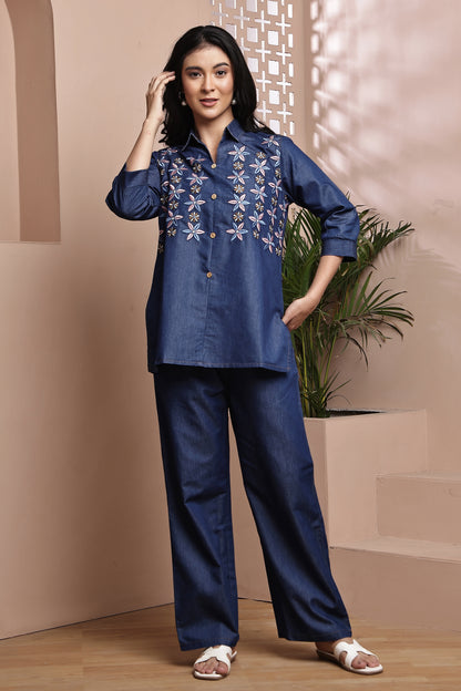 Denim Flora Co-ord set