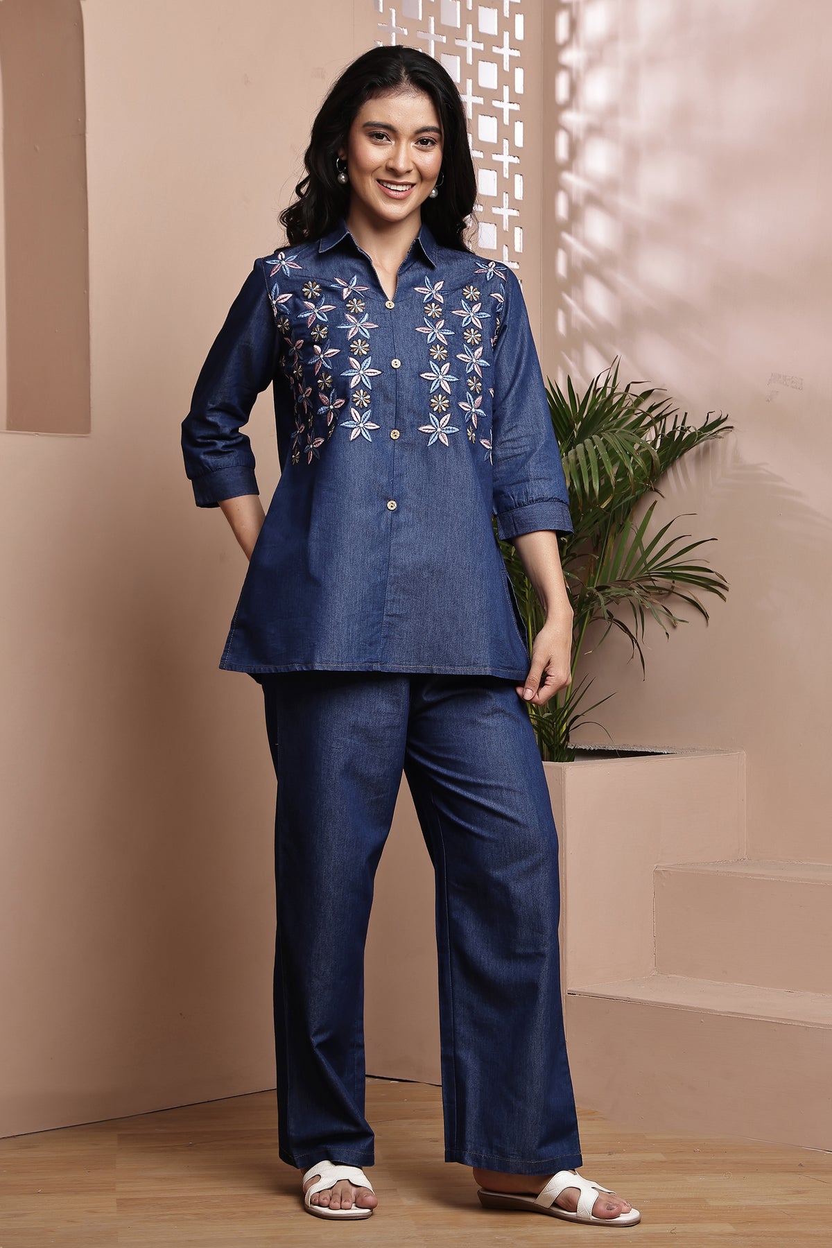 Denim Flora Co-ord set
