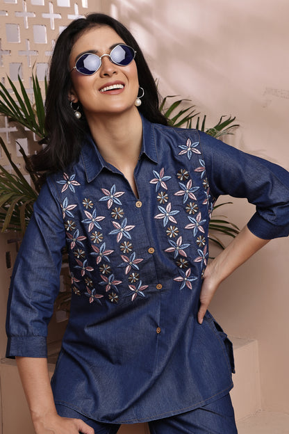 Denim Flora Co-ord set