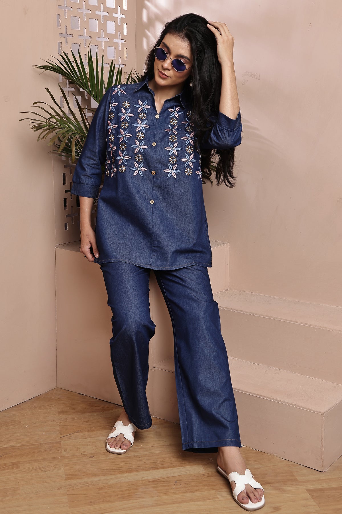 Denim Flora Co-ord set