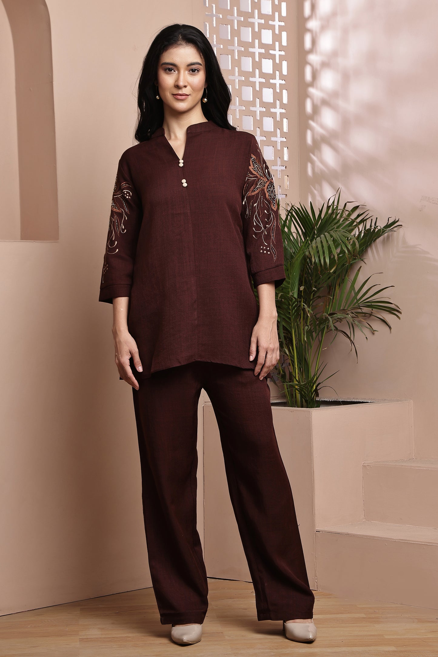 Coffee Detailed Co-ord Set
