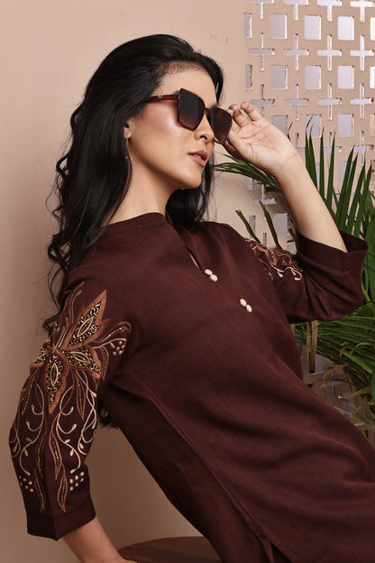 Coffee Detailed Co-ord Set