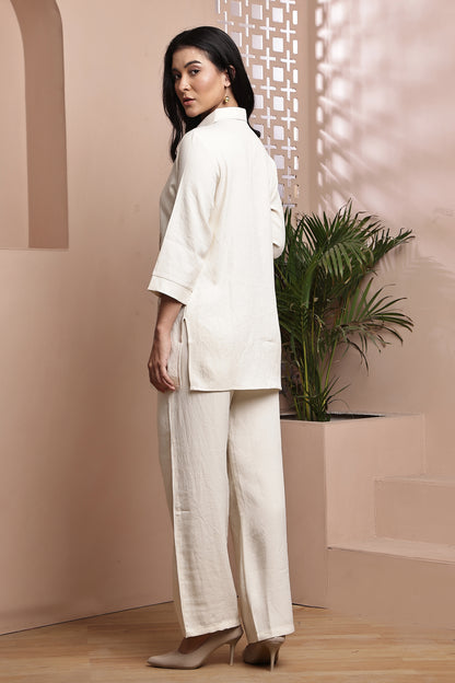 White Gold Palm Co-ord Set