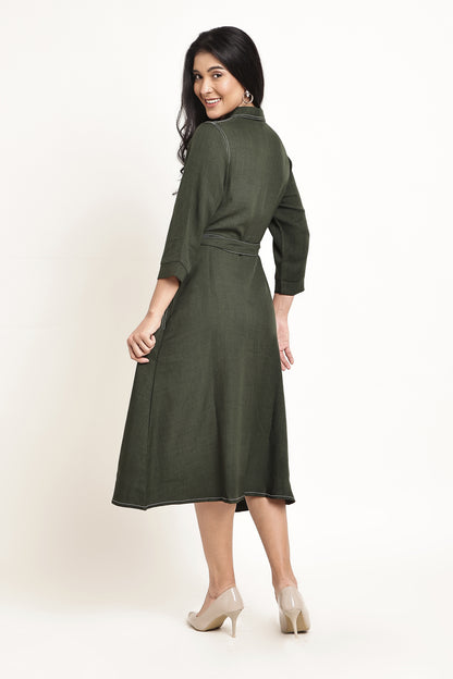 Olive Shirt Dress
