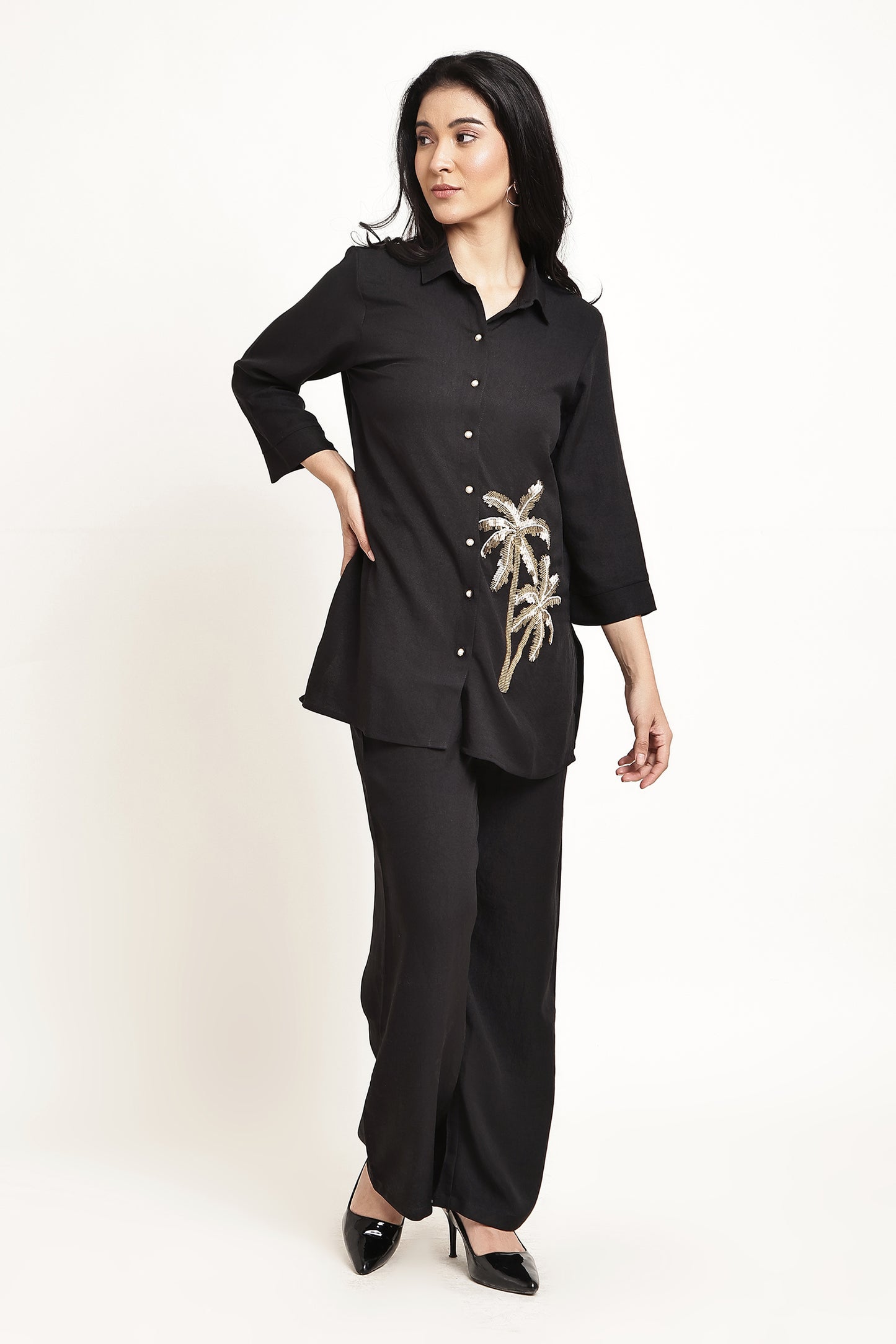 Black Gold Palm Co-ord Set