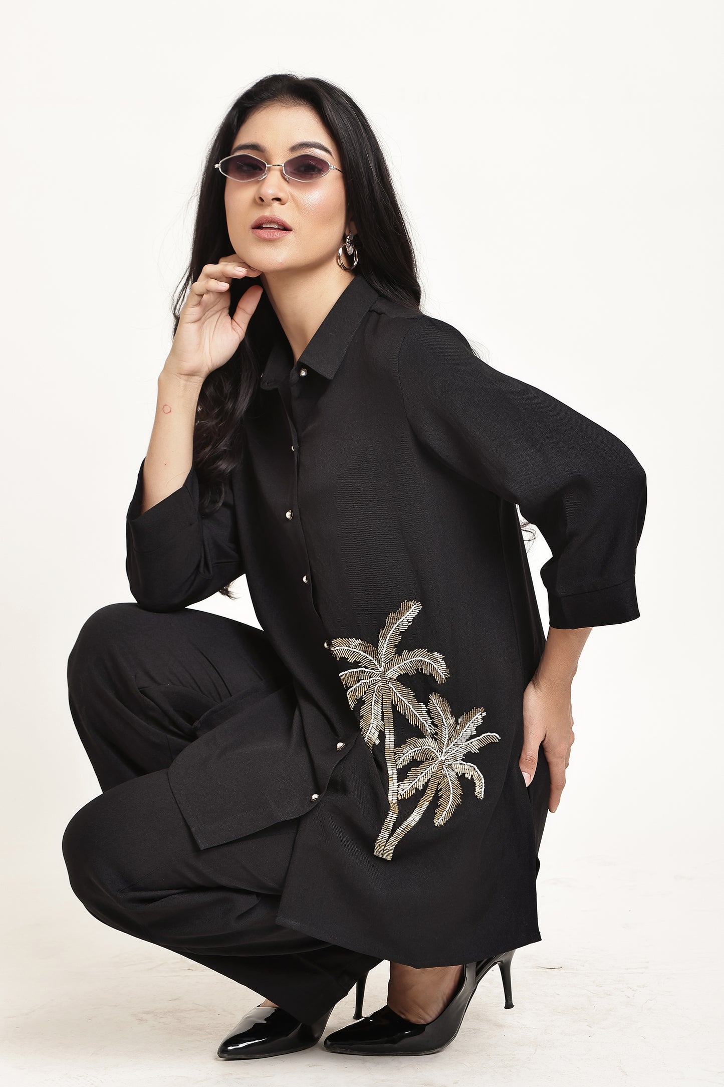 Black Gold Palm Co-ord Set