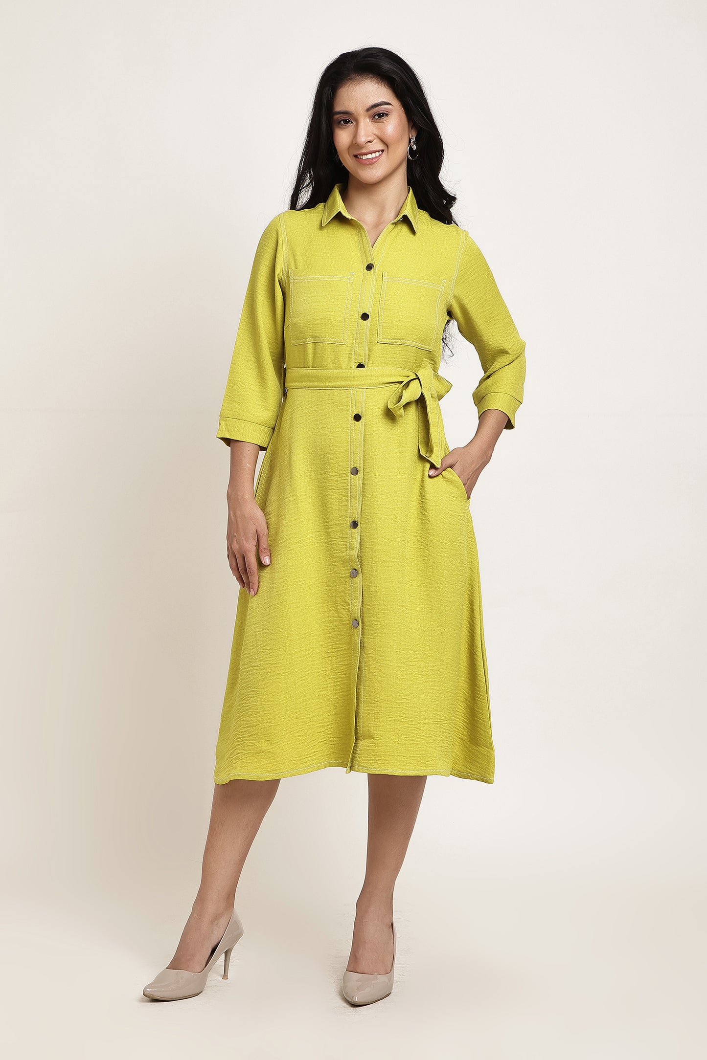 Lime Shirt Dress