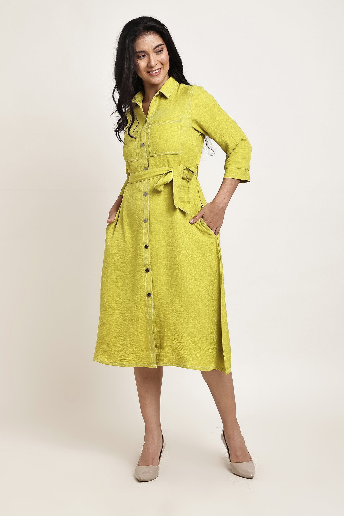 Lime Shirt Dress