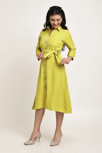 Lime Shirt Dress