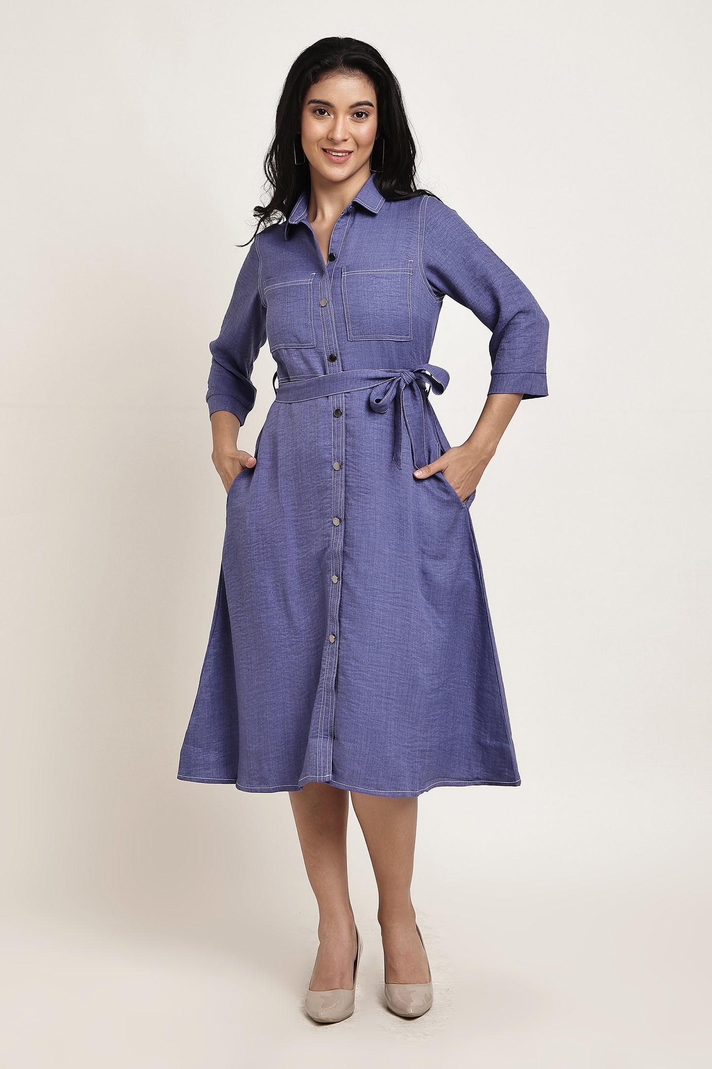 Indigo Shirt Dress