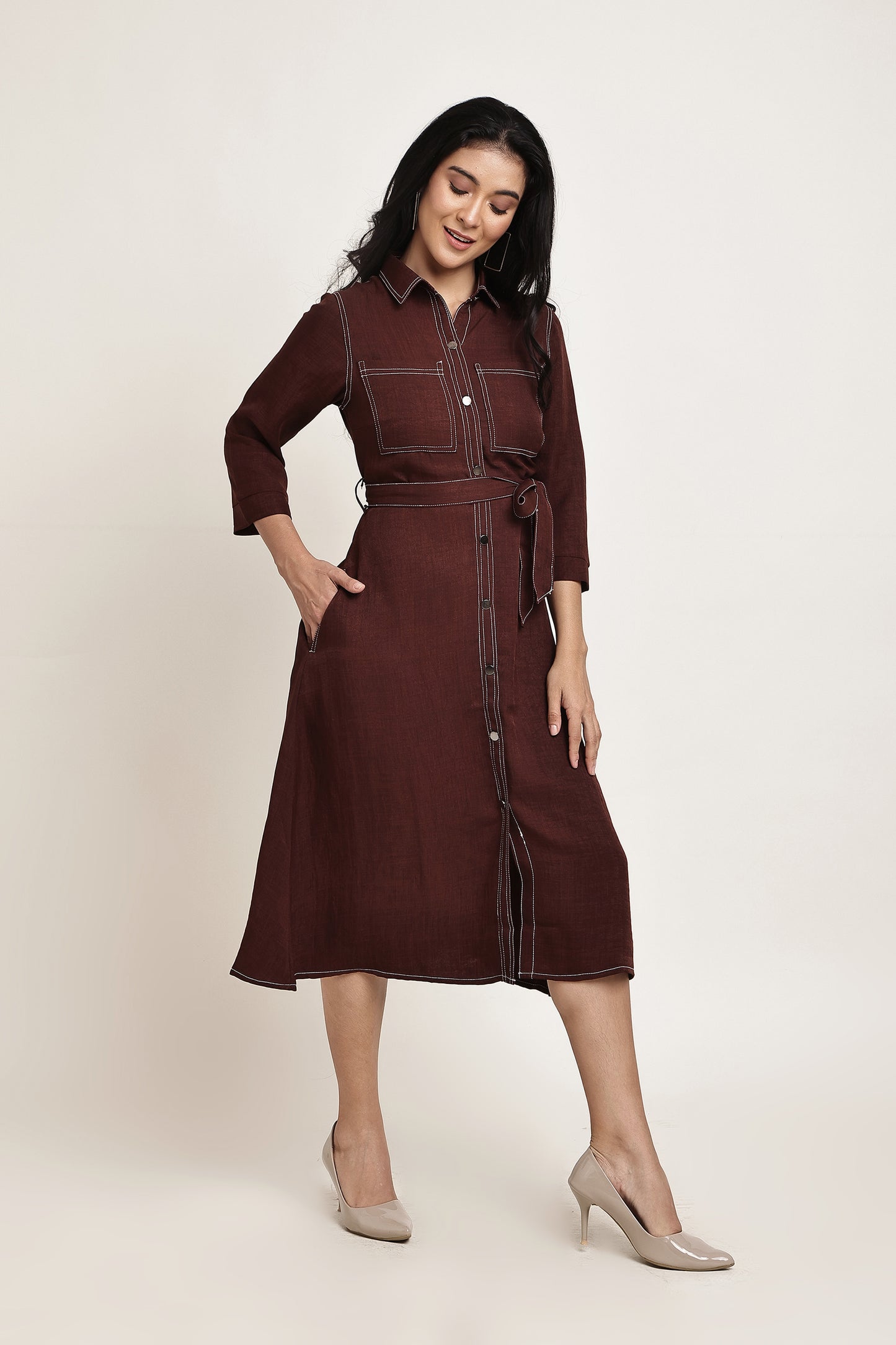 Coffee Shirt Dress