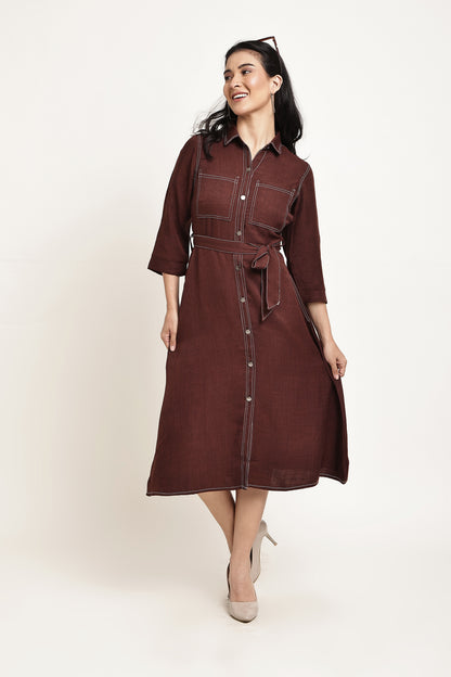 Coffee Shirt Dress
