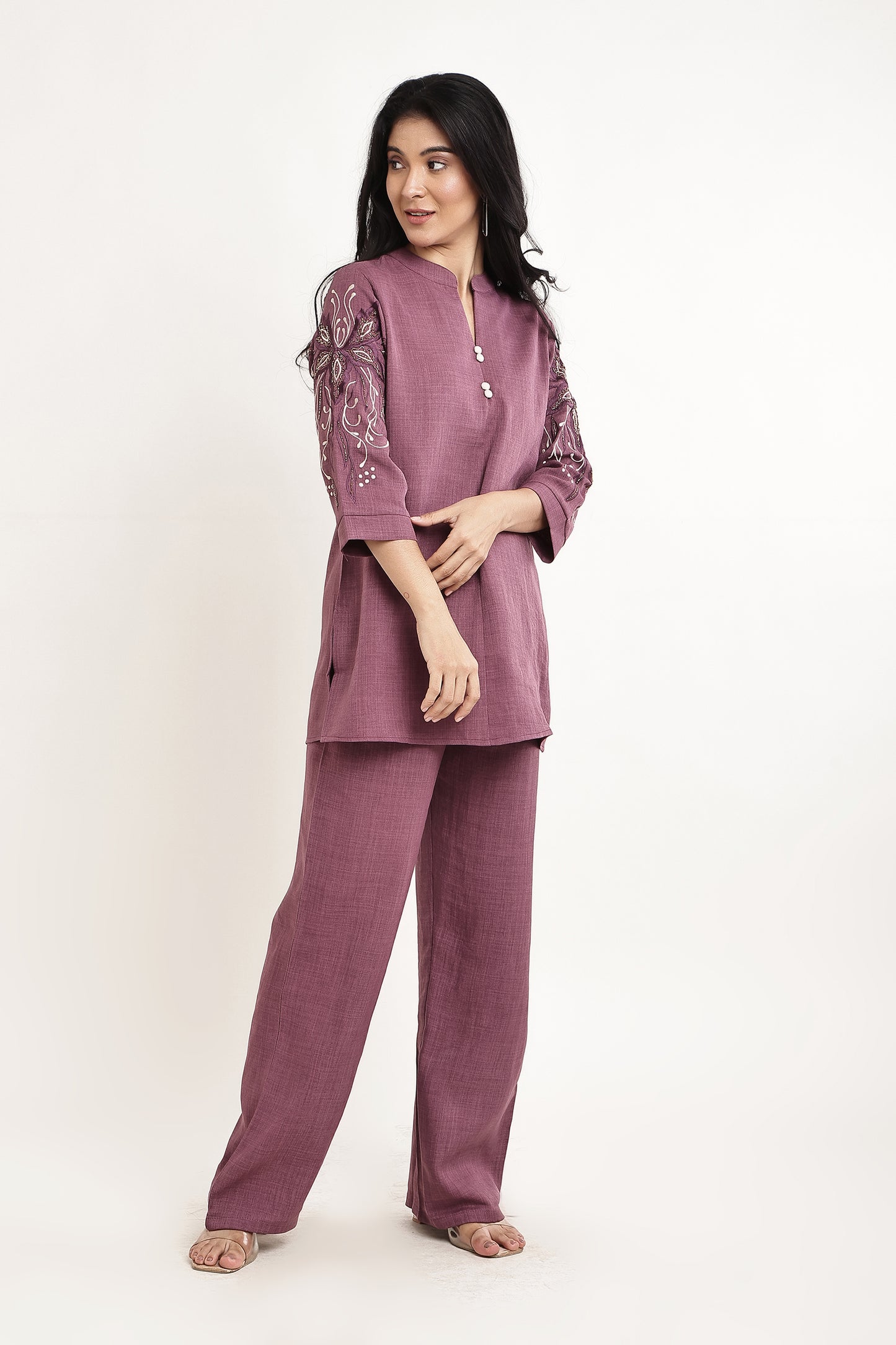 Pink Detailed Co-ord Set