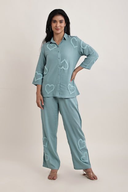 Blue Hearts Co-ord Set