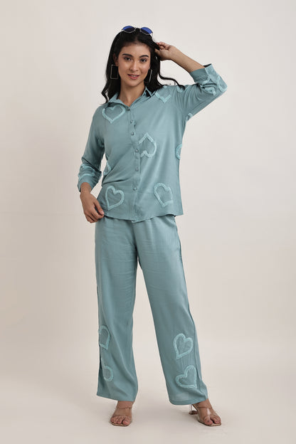 Blue Hearts Co-ord Set