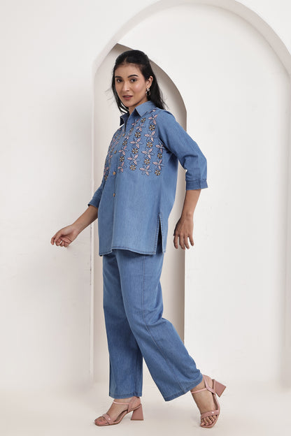 Light Denim Flora Co-ord Set