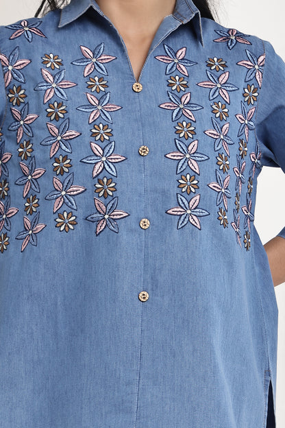 Light Denim Flora Co-ord Set