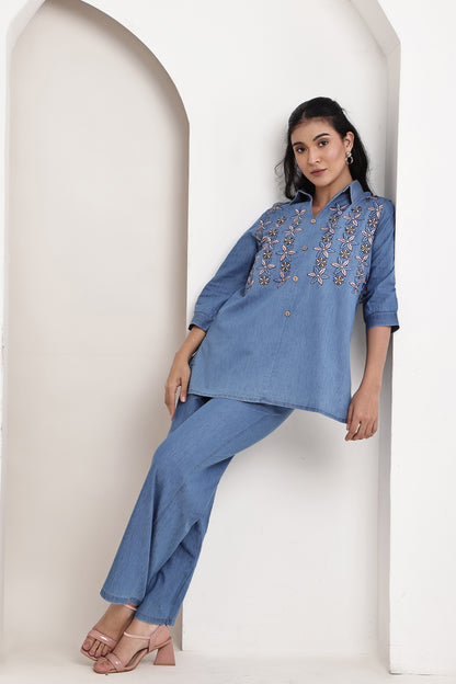 Light Denim Flora Co-ord Set